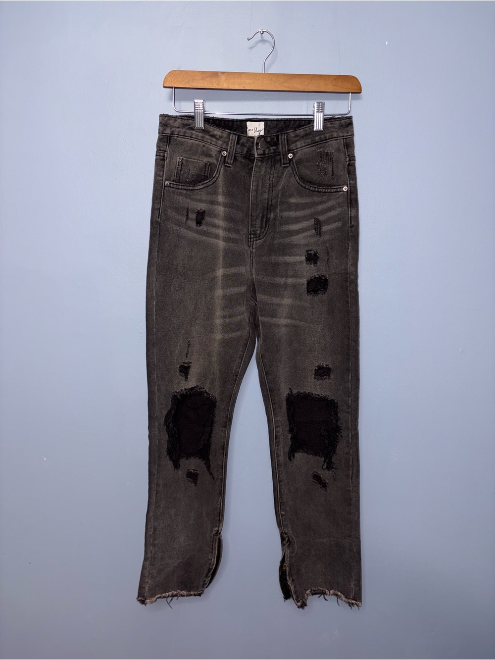Oh Polly | Black Distressed Jeans | Size 6